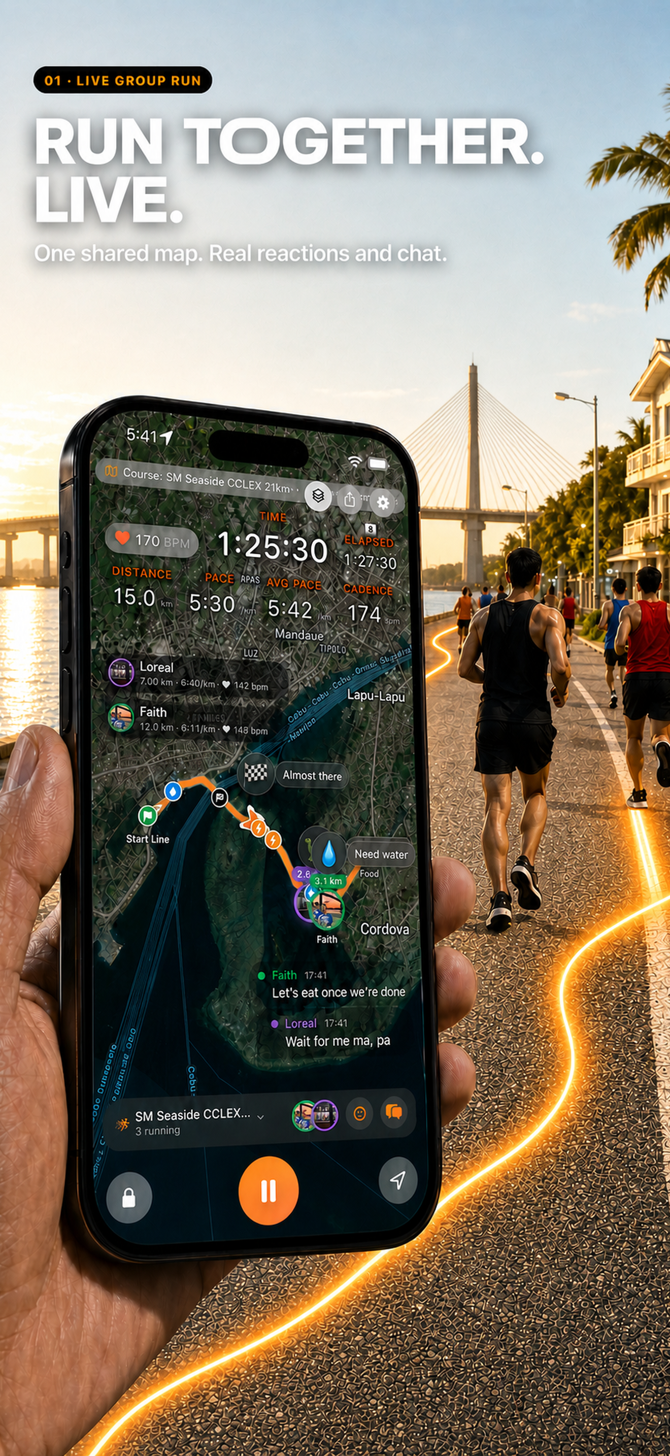Live Group Run — MyRun for iPhone