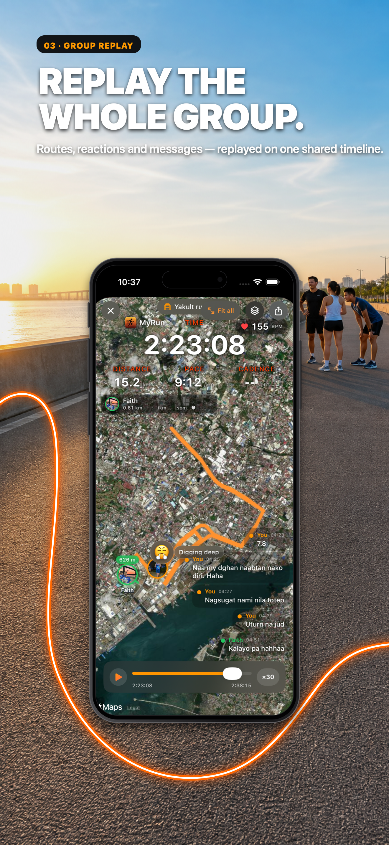 Group Replay — MyRun for iPhone